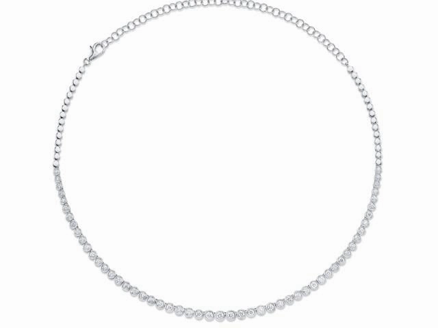 Diamond Bezel Tennis Necklace