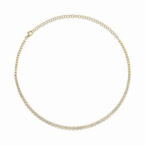 Diamond Bezel Tennis Necklace