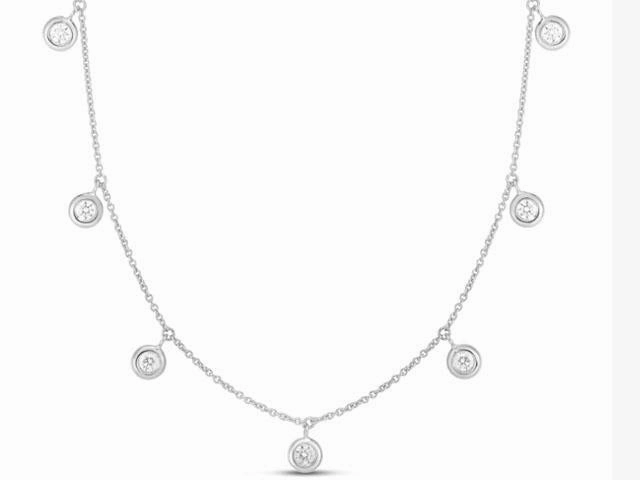 Diamond Drop Station Necklace