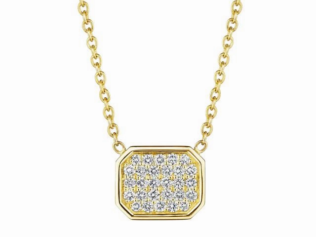 Diamond Emerald Shape Necklace
