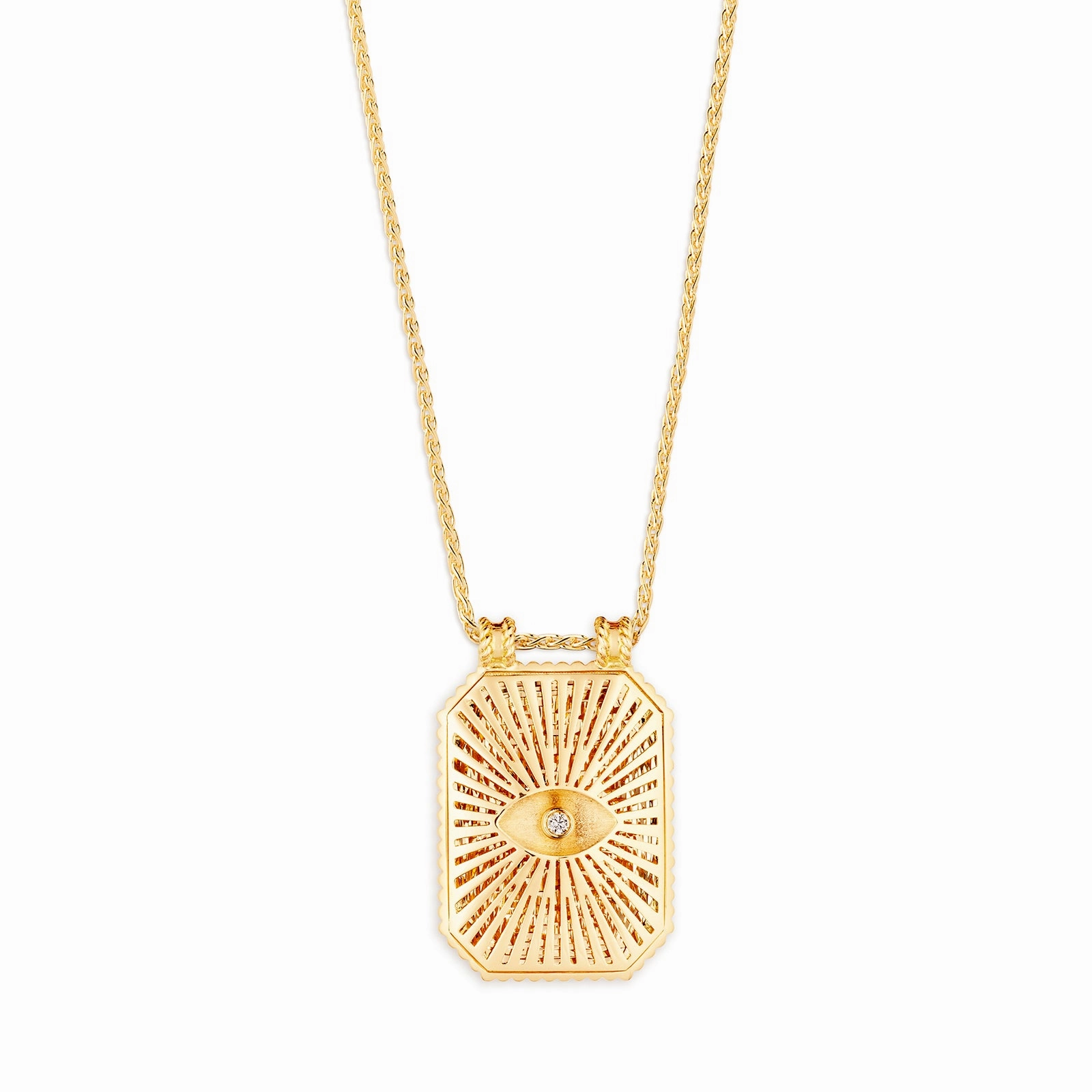 Diamond Evil Eye Scapular Pendant