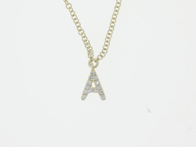 Diamond Initial Pendant - Letter A