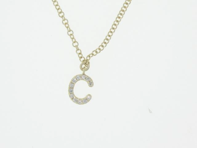Diamond Initial Pendant - Letter C