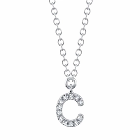 Diamond Initial Pendant - Letter C