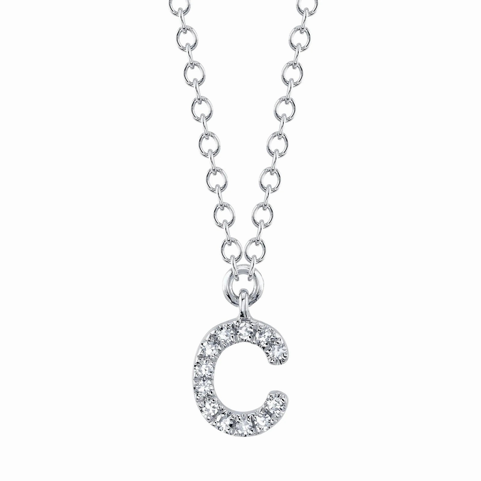 Diamond Initial Pendant - Letter C