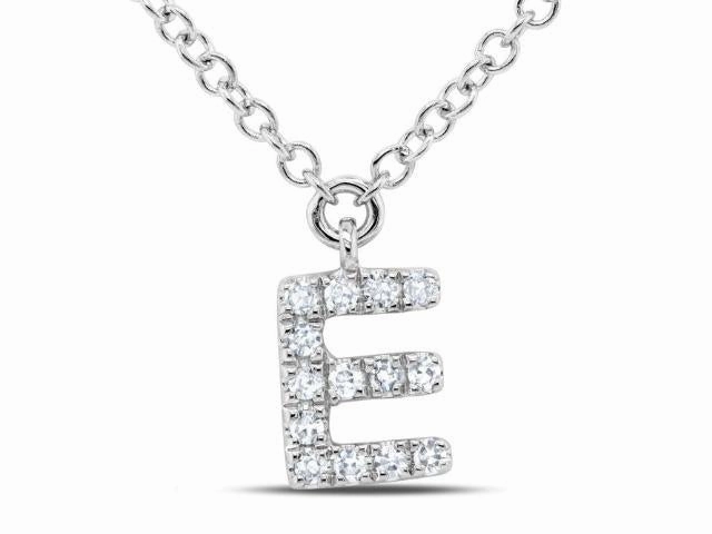 Diamond Initial Pendant - Letter E