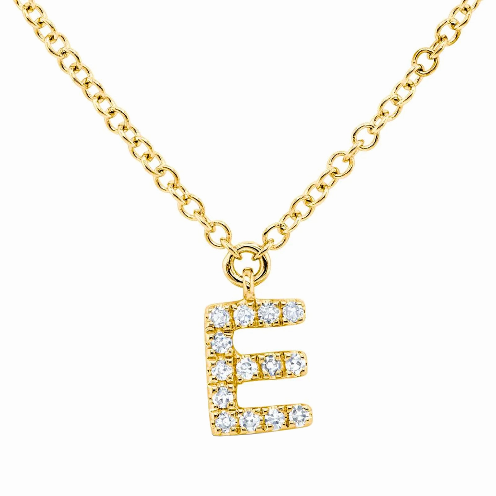 Diamond Initial Pendant - Letter E