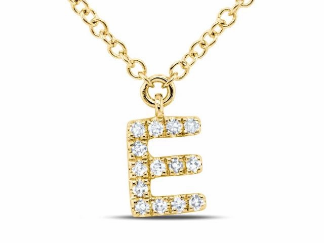 Diamond Initial Pendant - Letter E
