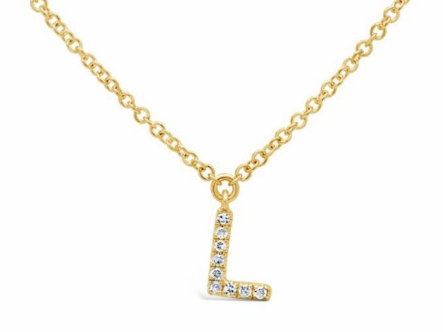 Diamond Initial Pendant - Letter L