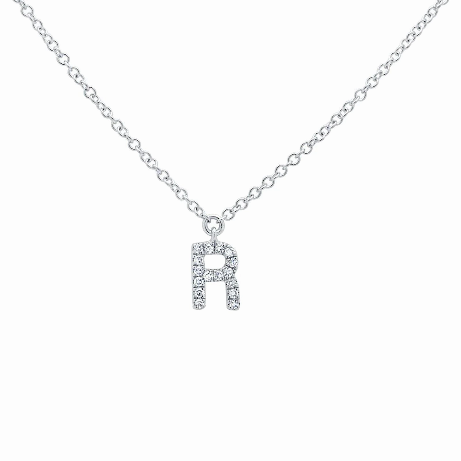 Diamond Initial Pendant - Letter R