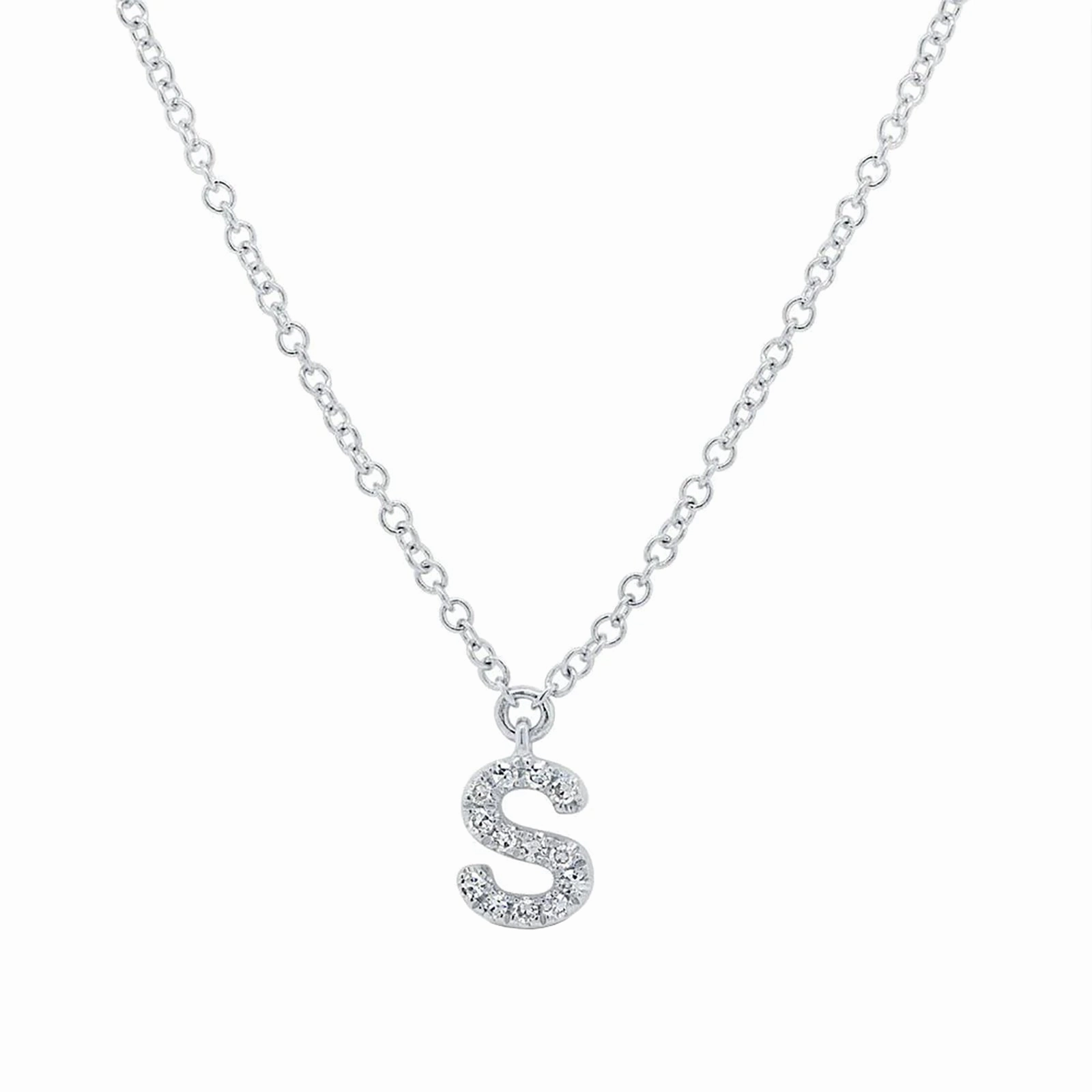 Diamond Initial Pendant - Letter S