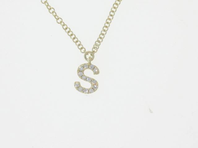 Diamond Initial Pendant - Letter S