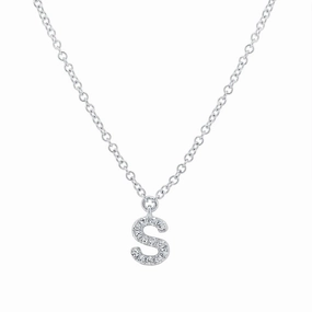 Diamond Initial Pendant - Letter S