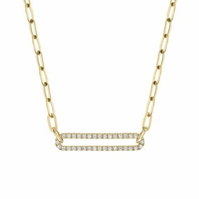 Diamond Paperclip Link Necklace