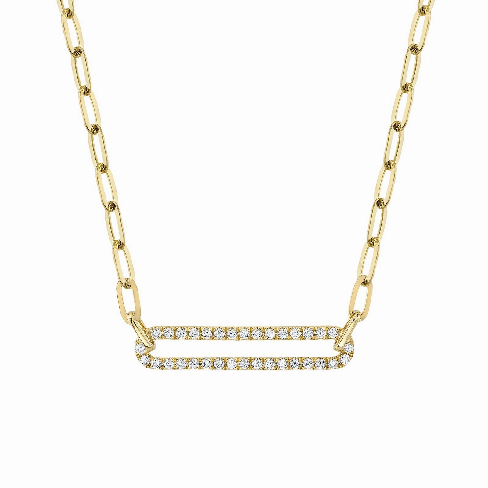 Diamond Paperclip Link Necklace