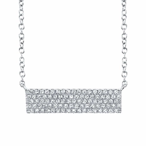 Diamond Pav Bar Necklace