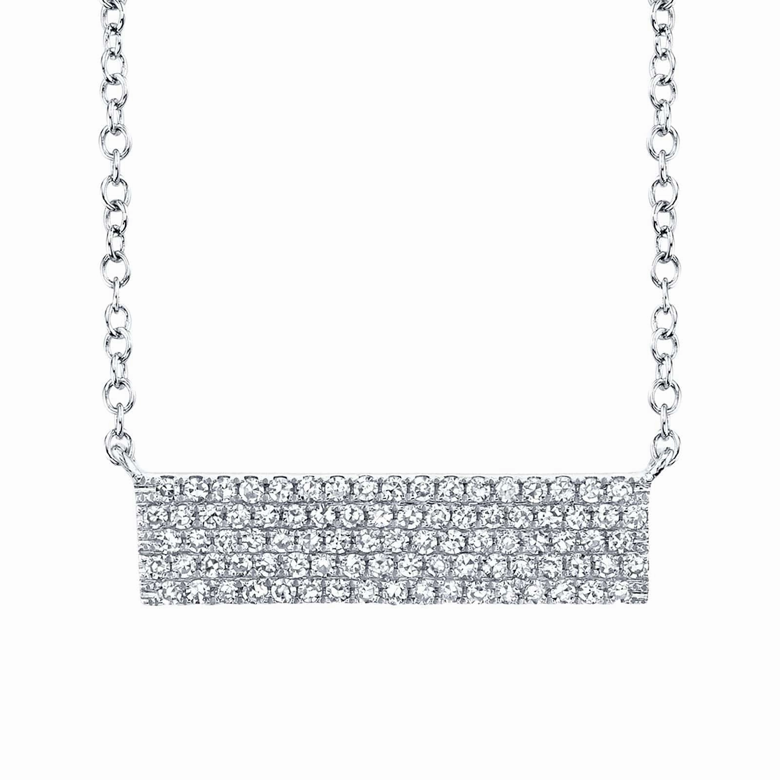Diamond Pav Bar Necklace