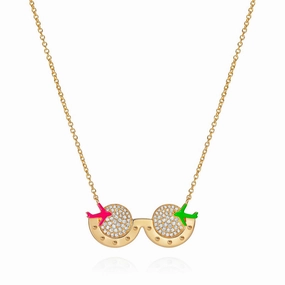 Diamond Travel Sunglasses Pendant with Enamel