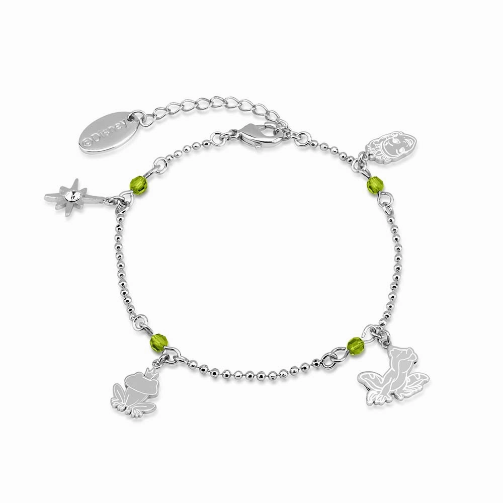 Disney Princess And The Frog White Gold Plated Charm 16 3cm Bracelet