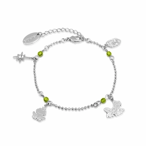Disney Princess And The Frog White Gold Plated Charm 16 3cm Bracelet