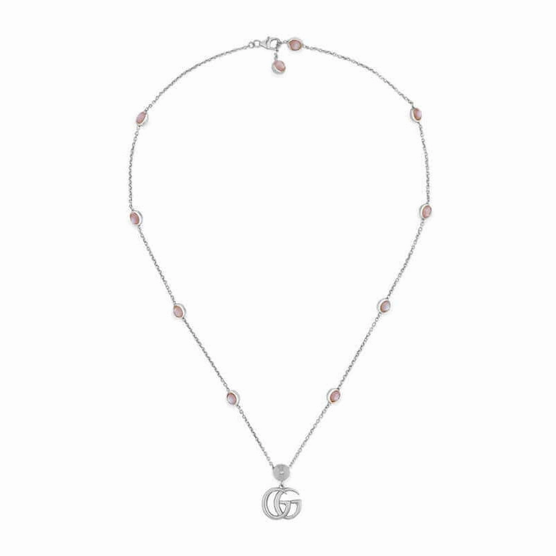 Double G Necklace with Pink Mother of Pearl Stations