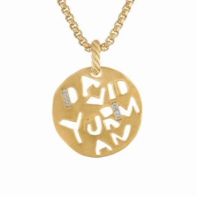 DY Elements Graffiti Pendant in 18K Yellow Gold with Diamonds