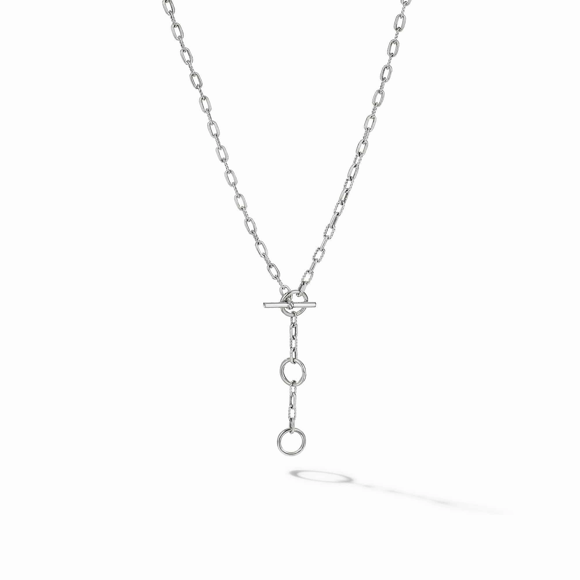 DY Madison Three Ring Chain Necklace in Sterling Silver