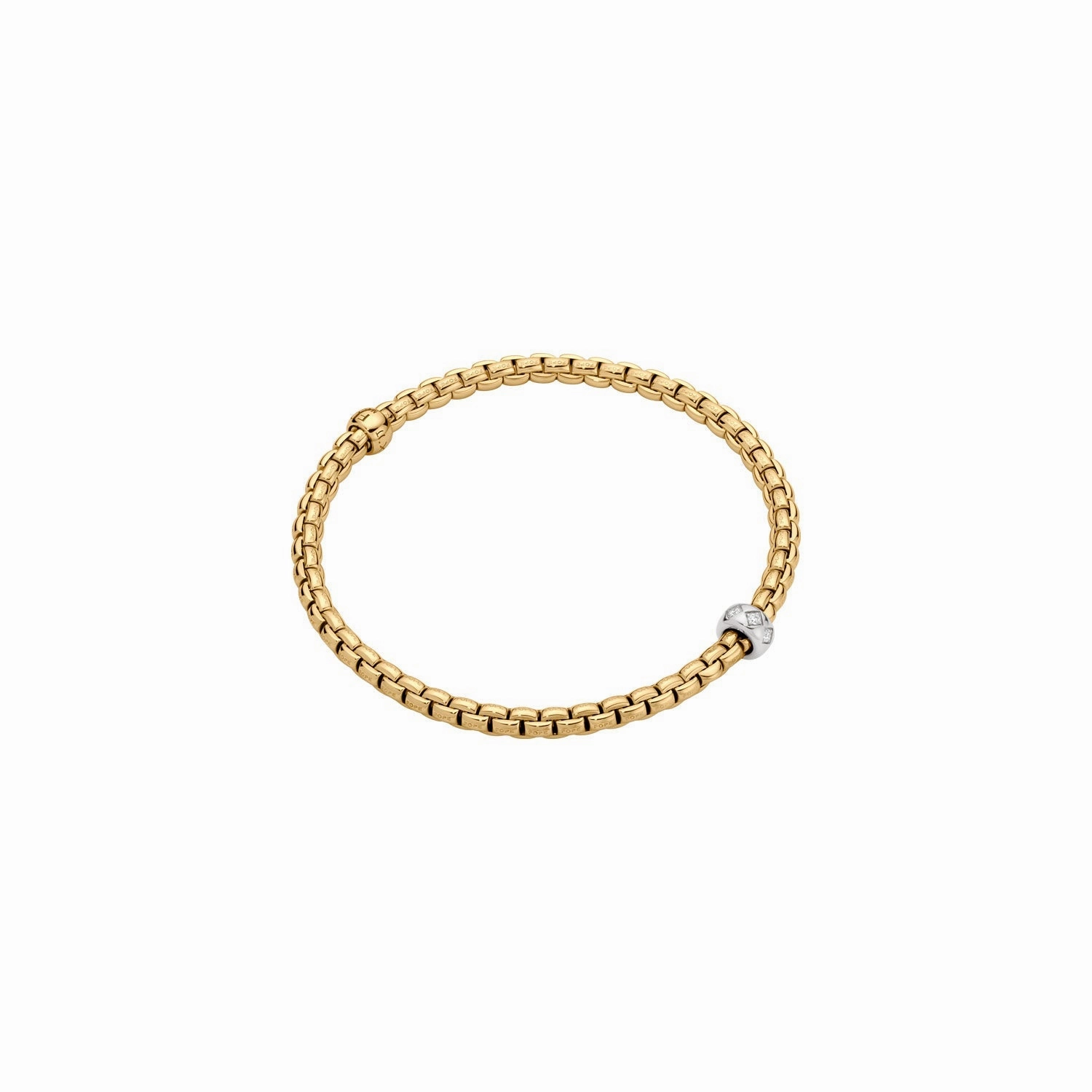 Eka Bracelet Yllw/Wht dia 0.12ct - 18ct Yellow gold