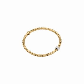 Eka Bracelet Yllw/Wht dia 0.12ct - 18ct Yellow gold