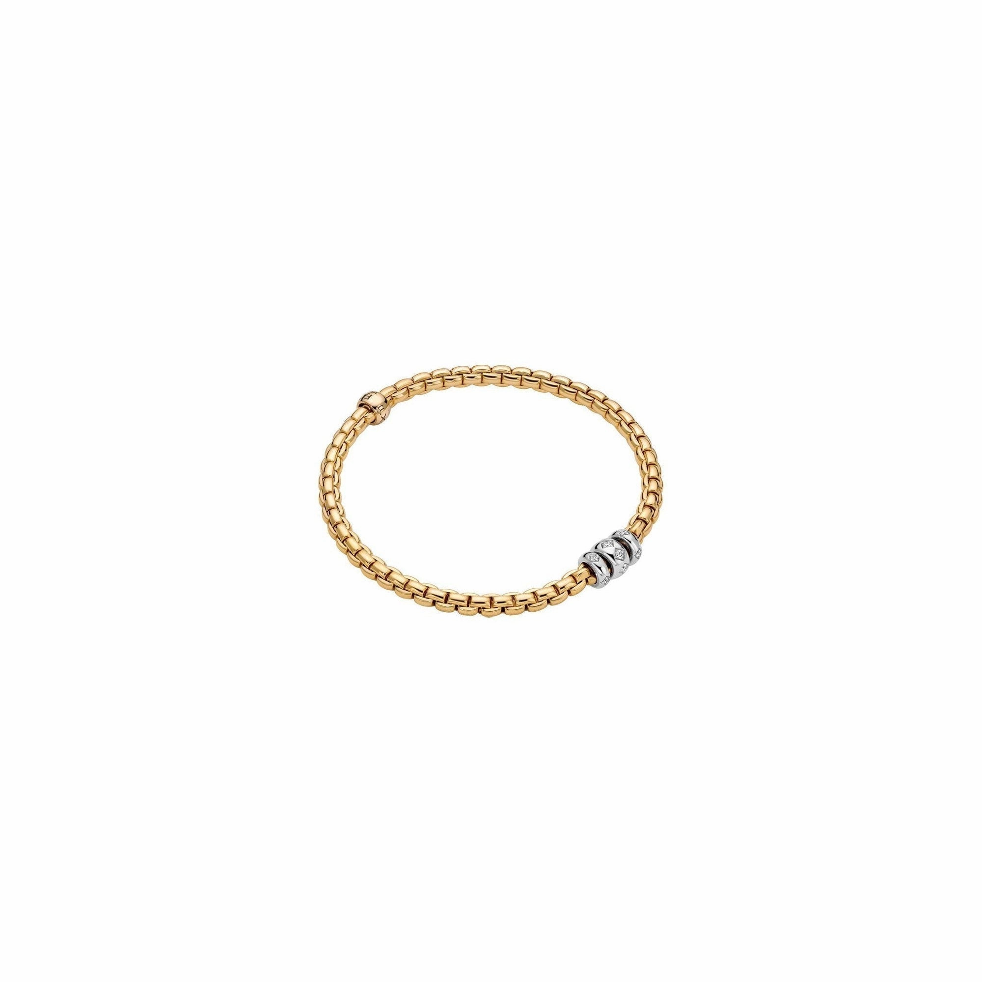 Eka Bracelet Yllw/Wht dia 0.18ct - 18ct Yellow gold