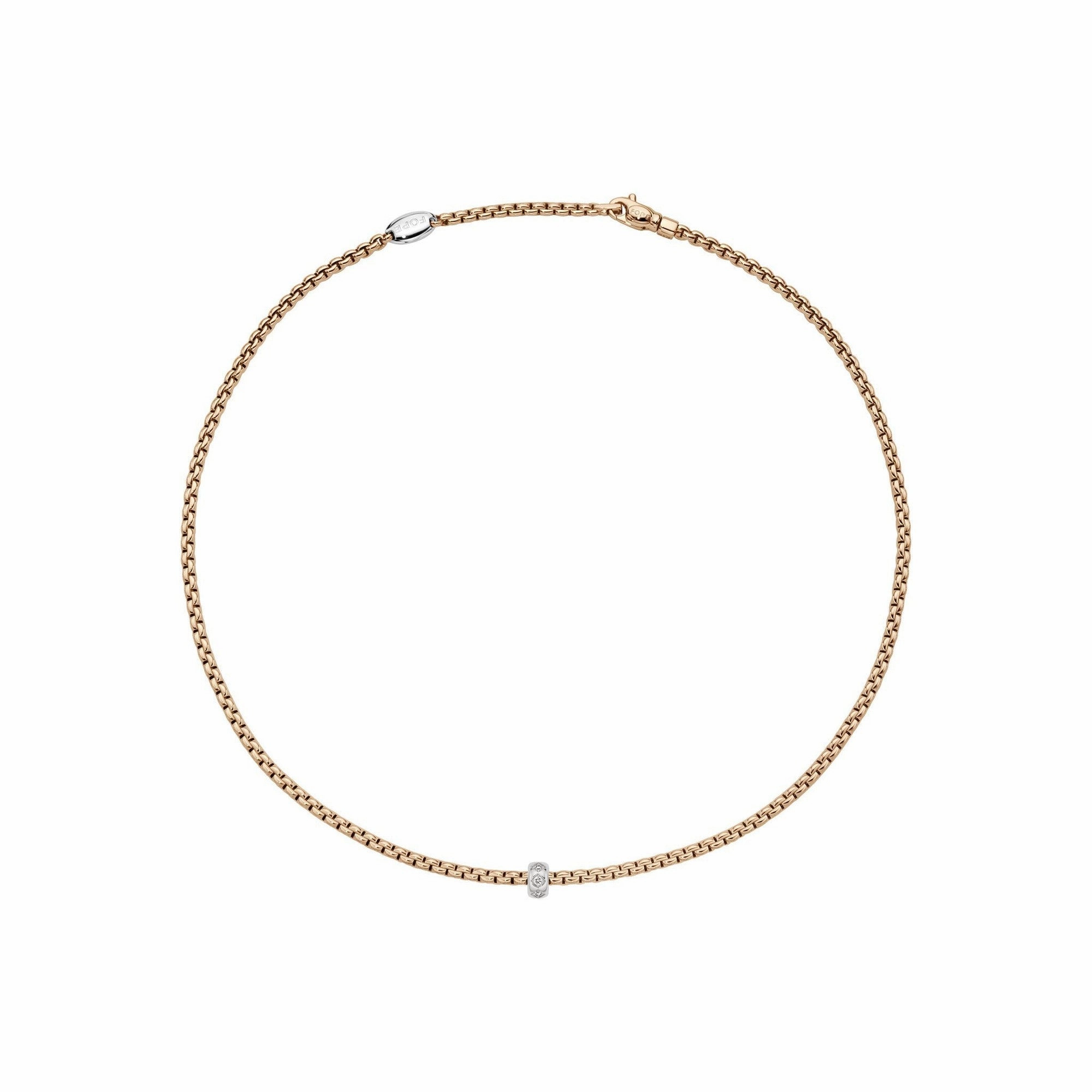 Eka Necklace Rse/Wht dia 0.12ct - 18ct Rose gold