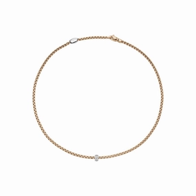 Eka Necklace Rse/Wht dia 0.12ct - 18ct Rose gold