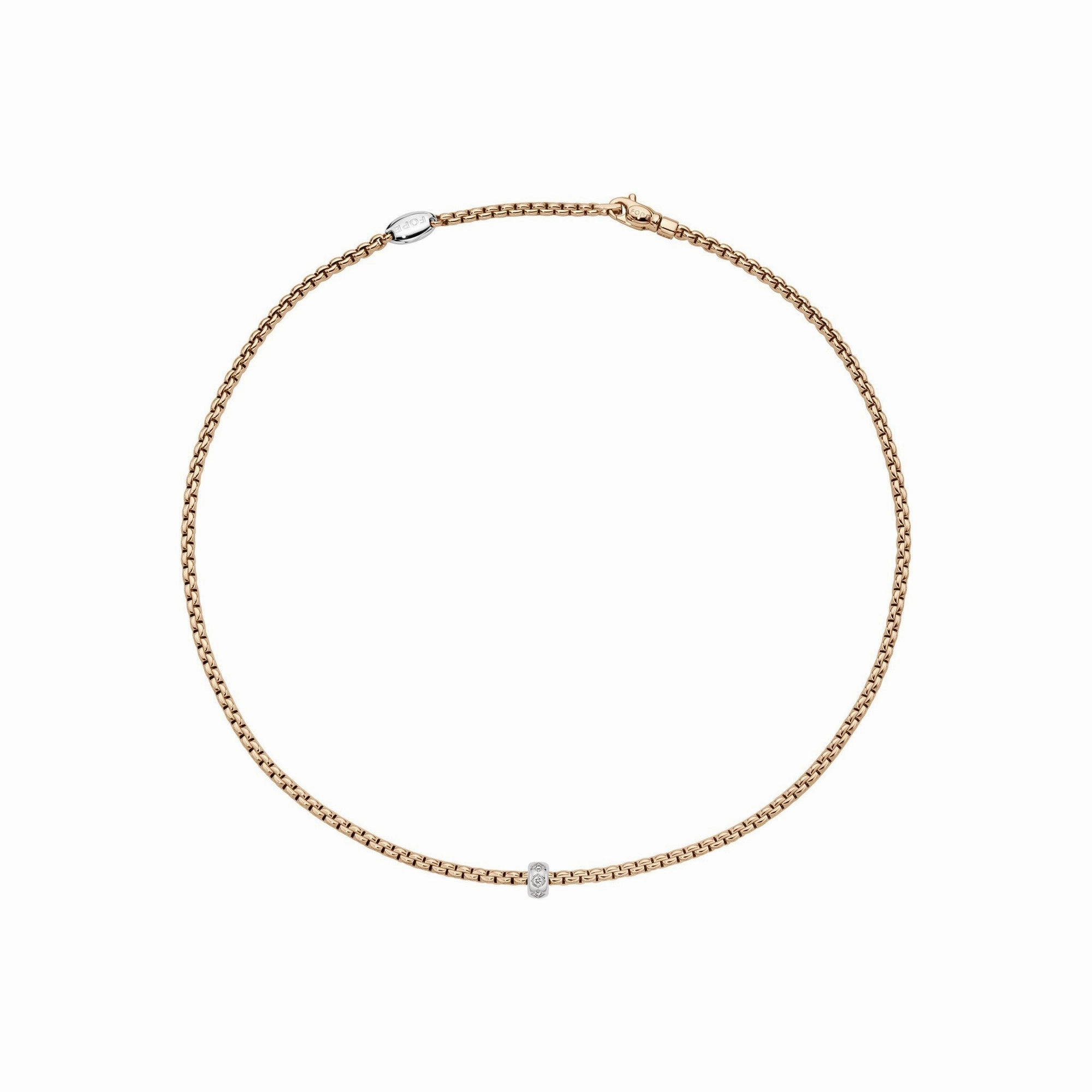 Eka Necklace Rse/Wht dia 0.12ct - 18ct Rose gold