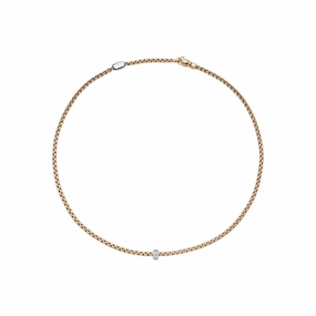 Eka Necklace Rse/Wht dia 0.12ct - 18ct Rose gold