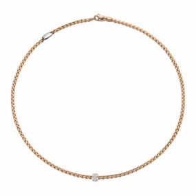 Eka Necklace Rse/Wht dia 0.19ct - 18ct Rose gold