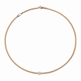 Eka Necklace Rse/Wht dia 0.19ct - 18ct Rose gold
