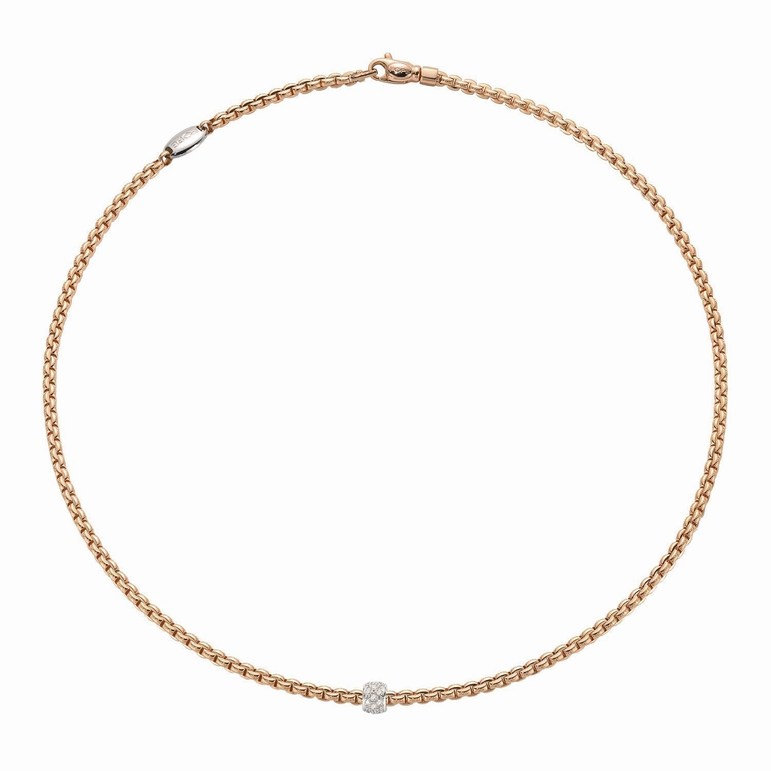 Eka Necklace Rse/Wht dia 0.19ct - 18ct Rose gold