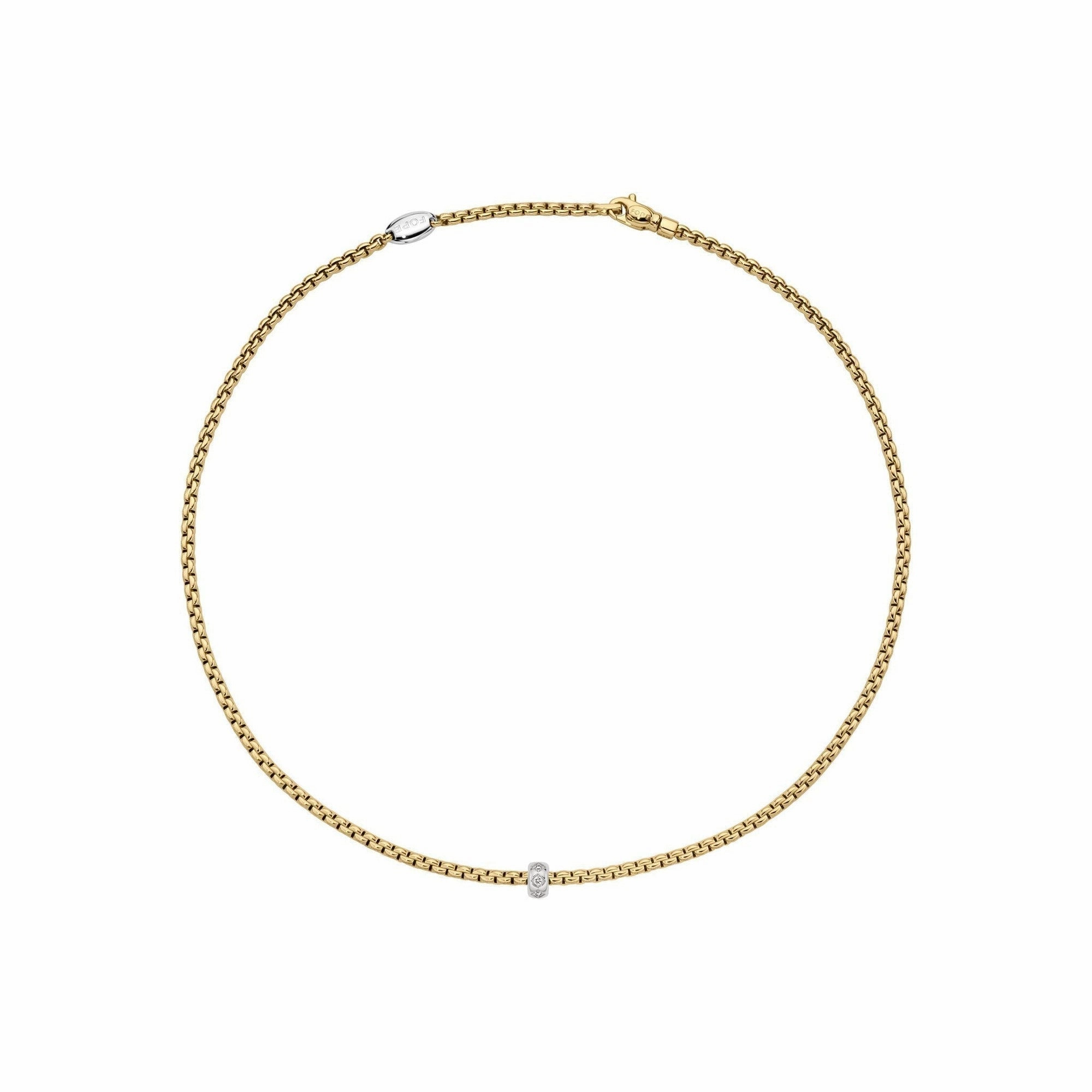 Eka Necklace Yllw/Wht dia 0.12ct - 18ct Yellow gold