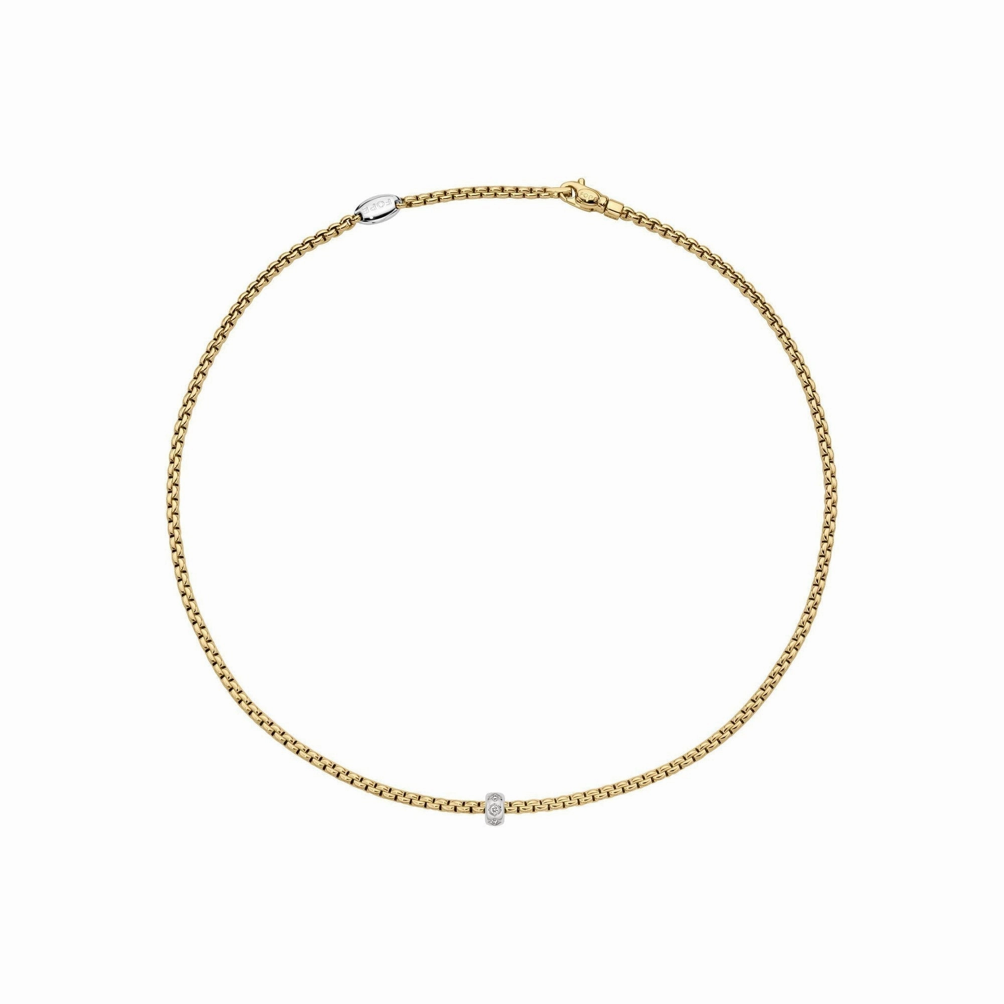 Eka Necklace Yllw/Wht dia 0.12ct - 18ct Yellow gold