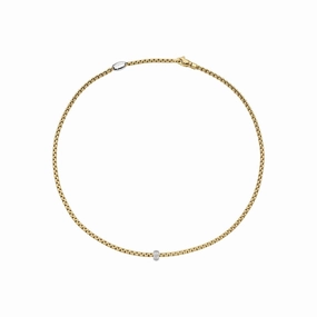 Eka Necklace Yllw/Wht dia 0.12ct - 18ct Yellow gold