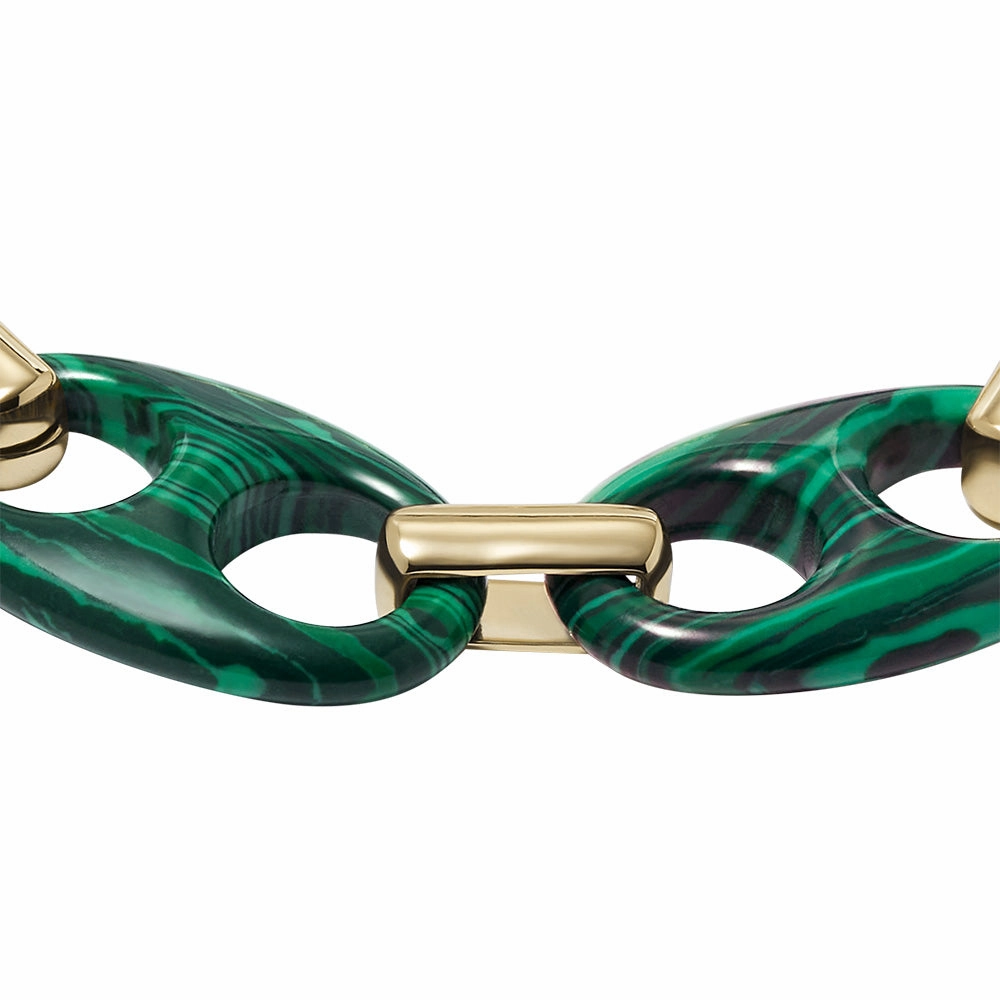 Emporio Armani Gold Plated Brass Reconstituted Malachite Bracelet