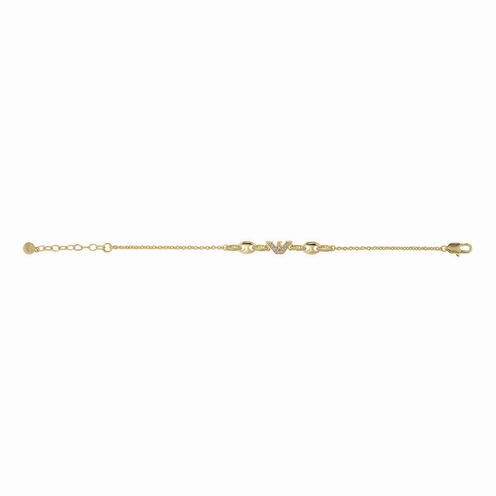 Emporio Armani Gold Plated Brass Sentimental CZ Bracelet