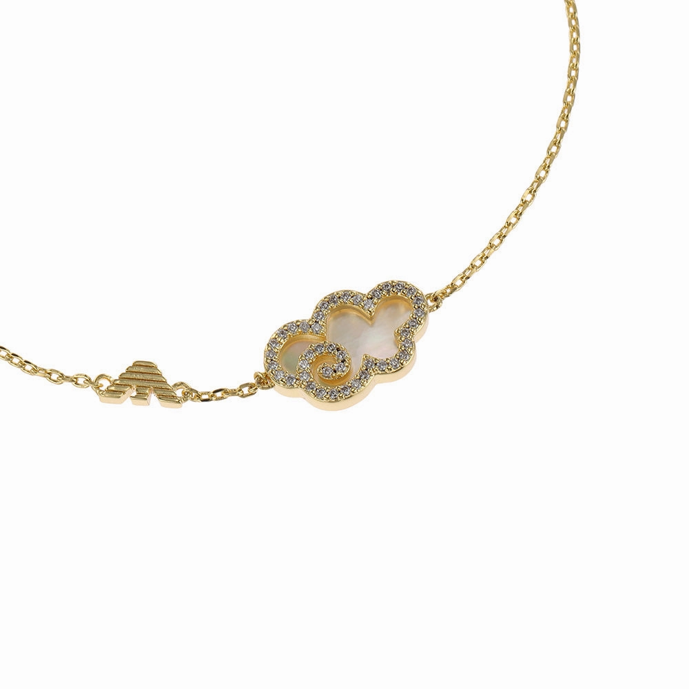 Emporio Armani Gold Plated Brass Sentimental Mother Of Pearl Bracelet