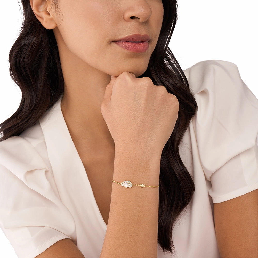 Emporio Armani Gold Plated Brass Sentimental Mother Of Pearl Bracelet