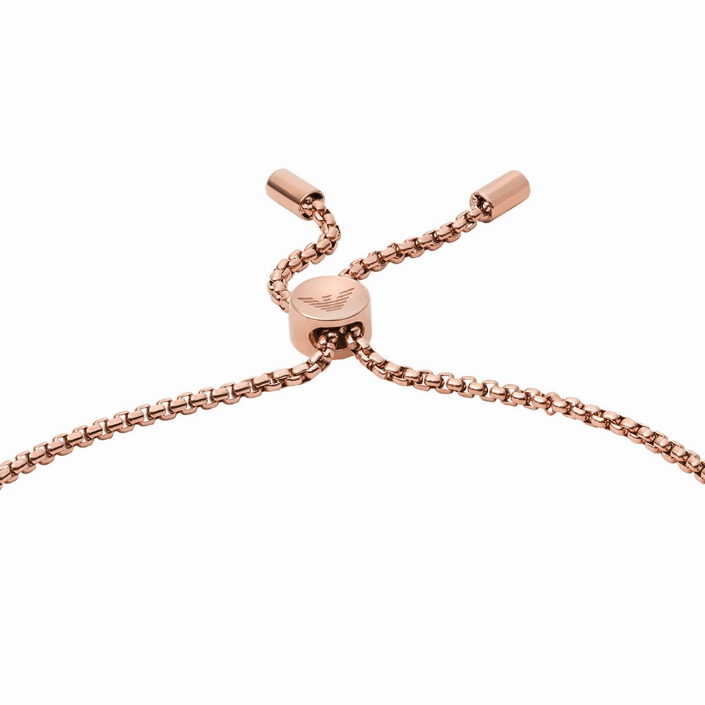Emporio Armani Rose Gold Plated Stainless Steel Red Lacquer Bracelet