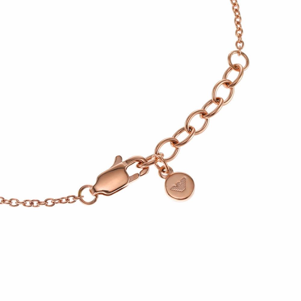 Emporio Armani Rose Gold Plated Stainless Steel Sentimental Logo Bracelet