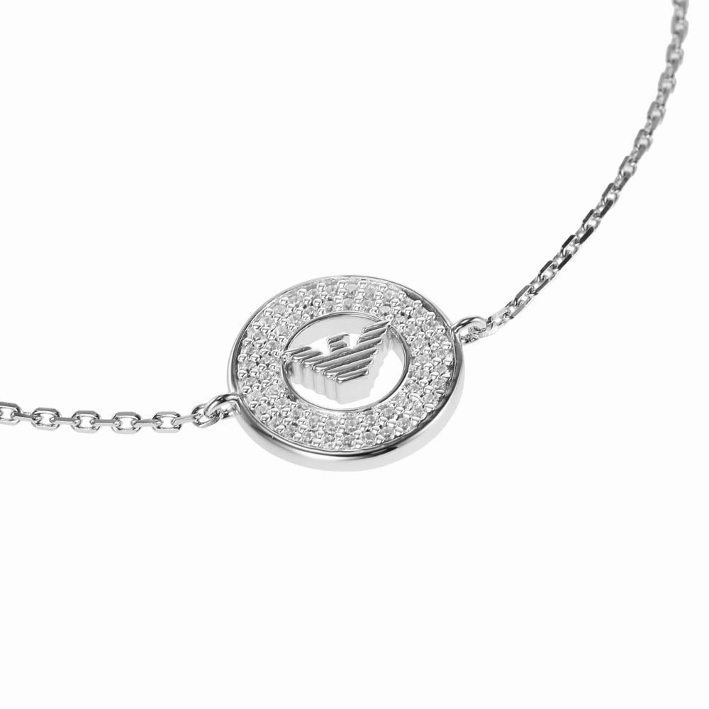 Emporio Armani Sterling Silver Key Basics CZ Bracelet
