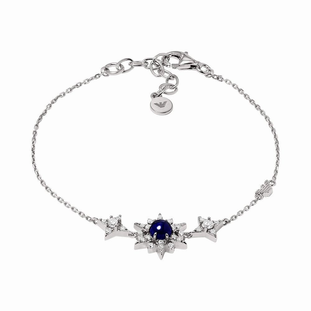 Emporio Armani Sterling Silver Starry Night Zirconia & Blue Stone Pave Bracelet