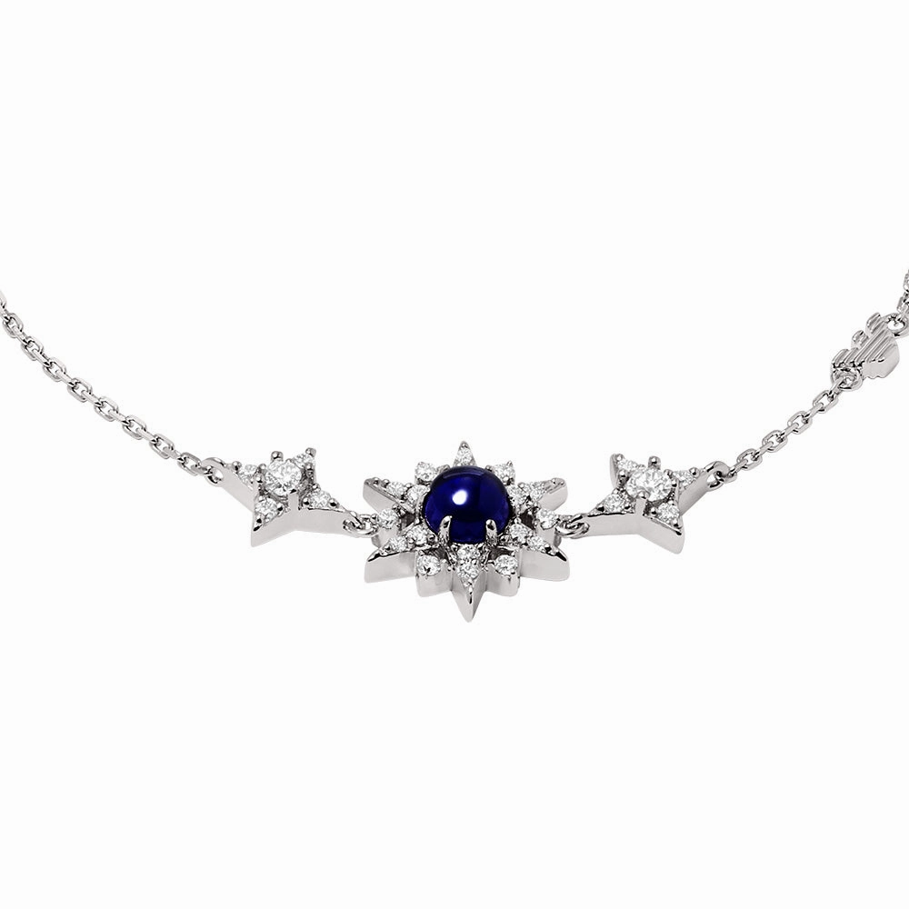 Emporio Armani Sterling Silver Starry Night Zirconia & Blue Stone Pave Bracelet