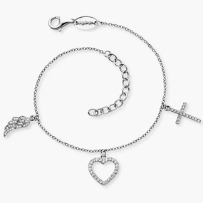 Engelsrufer Bracelet Faith, Love and Hope Silver with Zirconia